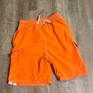 QRANSS Neon Orange Cargo Swim Trunks